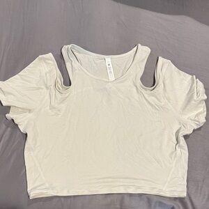 Lululemon Cream Cold Shoulder Crop Top